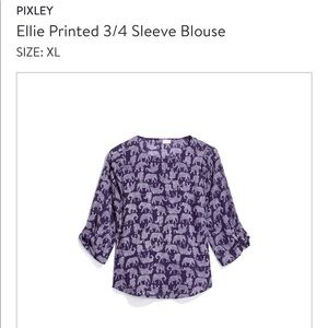 Pixley Ellie Printed 3/4 Sleeve Blouse Size XL